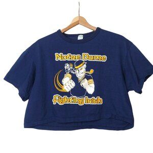 Vintage Notre Dame Fighting Irish BIKE Single Stitch Womens L T Shirt Cropped